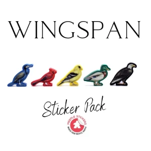 Wingspan: Wooden Bird-shaped Player Tokens and Stickers