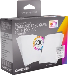 Gamegenic: Board Game Sleeves - Standard (66x91 mm) - Clear Matte - Value Pack, 200 sztuk
